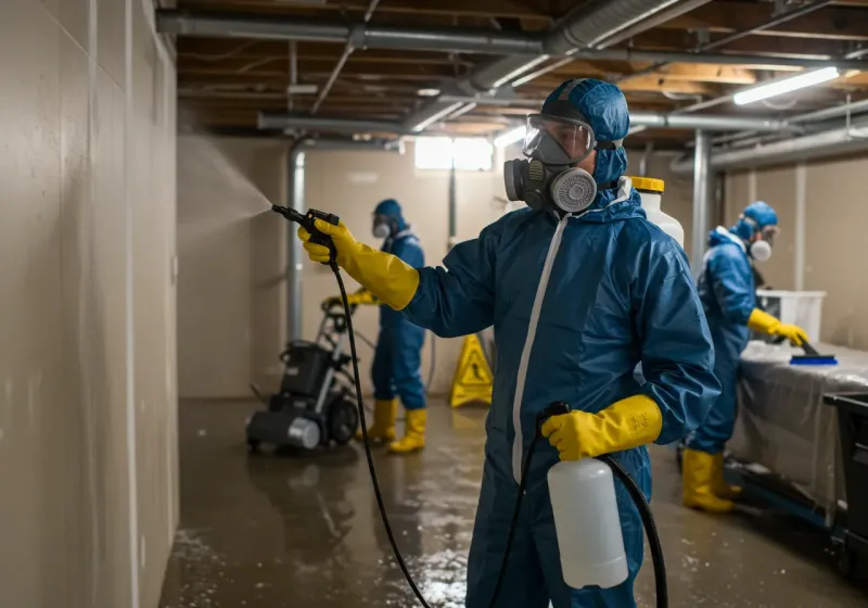 Basement Sanitization and Antimicrobial Treatment process in Cass County, IN